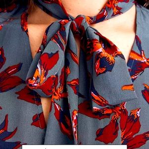 Silk Tie-Neck Wrap Top in Winter Orchid By Madewell